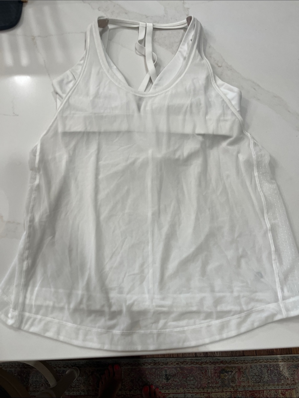 lululemon athletica White Tie-Back Athletic Tank with Sports Bra